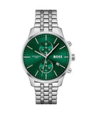 Buy Shop Hugo Boss Associate Green Dial Silver Steel Strap Watch for Men - 1513975 USA Online