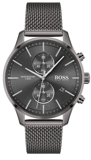 Buy Shop Hugo Boss Associate Grey Dial Grey Mesh Bracelet Watch for Men - 1513870 USA Online