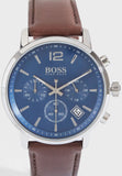 Buy Shop Hugo Boss Attitude Blue Dial Brown Leather Strap Watch for Men - 1513606 USA Online