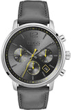 Buy Shop Hugo Boss Attitude Grey Dial Grey Leather Strap Watch for Men - 1513658 USA Online