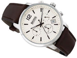 Buy Shop Hugo Boss Attitude White Dial Brown Leather Strap Watch for Men - 1513609 USA Online
