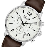 Buy Shop Hugo Boss Attitude White Dial Brown Leather Strap Watch for Men - 1513609 USA Online