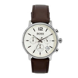 Buy Shop Hugo Boss Attitude White Dial Brown Leather Strap Watch for Men - 1513609 USA Online