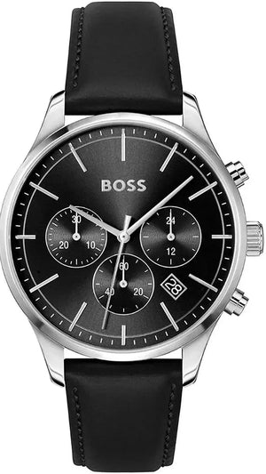 Buy Shop Hugo Boss Avery Chronograph Black Dial Black Leatherr Strap Watch for Men - 1514211 USA Online