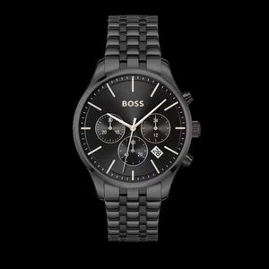 Buy Shop Hugo Boss Avery Chronograph Black Dial Black Steel Strap Watch for Men - 1514256 USA Online