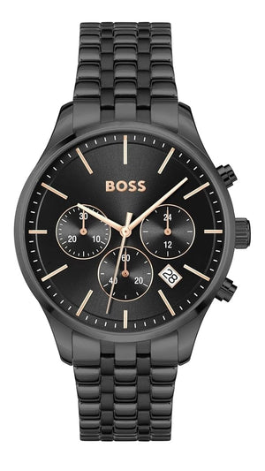 Buy Shop Hugo Boss Avery Chronograph Black Dial Black Steel Strap Watch for Men - 1514256 USA Online