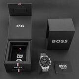 Buy Shop Hugo Boss Avery Chronograph Black Dial Silver Steel Strap Watch for Men - 1514157 USA Online