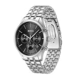 Buy Shop Hugo Boss Avery Chronograph Black Dial Silver Steel Strap Watch for Men - 1514157 USA Online