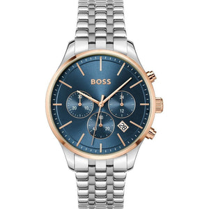 Buy Shop Hugo Boss Avery Chronograph Blue Dial Silver Steel Strap Watch for Men - 1514158 USA Online