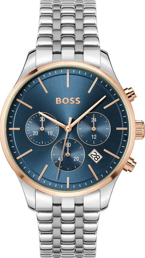 Buy Shop Hugo Boss Avery Chronograph Blue Dial Silver Steel Strap Watch for Men - 1514158 USA Online