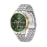 Buy Shop Hugo Boss Avery Chronograph Green Dial Silver Steel Strap Watch for Men - 1514159 USA Online