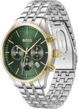 Buy Shop Hugo Boss Avery Chronograph Green Dial Silver Steel Strap Watch for Men - 1514159 USA Online