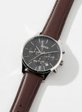 Buy Shop Hugo Boss Avery Chronograph Grey Dial Brown Leather Strap Watch for Men - 1514155 USA Online