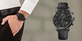 Buy Shop Hugo Boss Blackout Chronograph Black Dial Black Leather Strap Watch For Men - HB1512567 USA Online