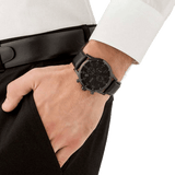 Buy Shop Hugo Boss Blackout Chronograph Black Dial Black Leather Strap Watch For Men - HB1512567 USA Online