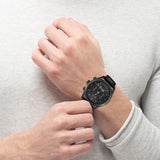 Buy Shop Hugo Boss Blackout Chronograph Black Dial Black Leather Strap Watch For Men - HB1512567 USA Online