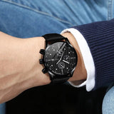 Buy Shop Hugo Boss Blackout Chronograph Black Dial Black Leather Strap Watch For Men - HB1512567 USA Online