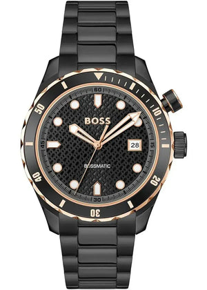 Buy Shop Hugo Boss Bossmatic Automatic Black Dial Black Steel Strap Watch for Men - 1514215 USA Online