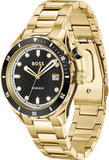 Buy Shop Hugo Boss Bossmatic Automatic Black Dial Gold Steel Strap Watch for Men - 1514180 USA Online