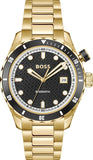 Buy Shop Hugo Boss Bossmatic Automatic Black Dial Gold Steel Strap Watch for Men - 1514180 USA Online