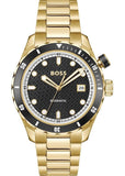Buy Shop Hugo Boss Bossmatic Automatic Black Dial Gold Steel Strap Watch for Men - 1514180 USA Online