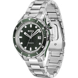 Buy Shop Hugo Boss Bossmatic Automatic Green Dial Silver Steel Strap Watch for Men - 1514178 USA Online