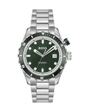 Buy Shop Hugo Boss Bossmatic Automatic Green Dial Silver Steel Strap Watch for Men - 1514178 USA Online