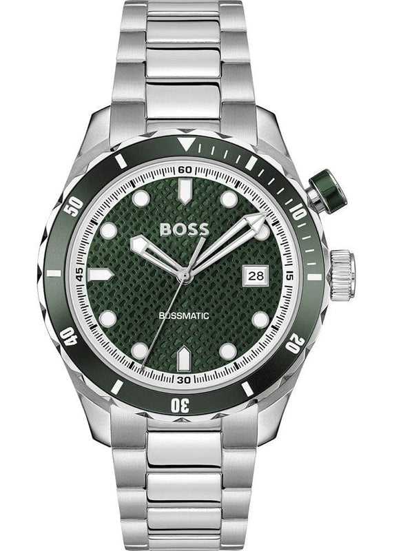 Buy Shop Hugo Boss Bossmatic Automatic Green Dial Silver Steel Strap Watch for Men - 1514178 USA Online