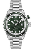 Buy Shop Hugo Boss Bossmatic Automatic Green Dial Silver Steel Strap Watch for Men - 1514178 USA Online