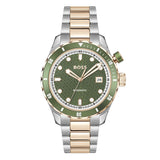 Buy Shop Hugo Boss Bossmatic Automatic Green Dial Two Tone Steel Strap Watch for Men - 1514181 USA Online