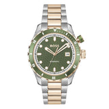 Buy Shop Hugo Boss Bossmatic Automatic Green Dial Two Tone Steel Strap Watch for Men - 1514181 USA Online