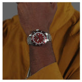 Buy Shop Hugo Boss Bossmatic Automatic Red Dial Silver Steel Strap Watch for Men - 1514179 USA Online