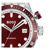 Buy Shop Hugo Boss Bossmatic Automatic Red Dial Silver Steel Strap Watch for Men - 1514179 USA Online