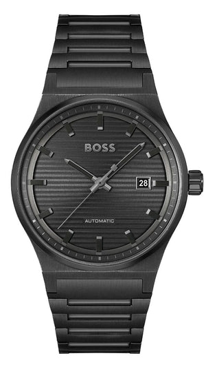 Buy Shop Hugo Boss Candor Automatic Black Dial Black Steel Strap Watch for Men - 1514120 USA Online