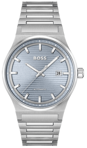 Buy Shop Hugo Boss Candor Automatic Ice Blue Dial Silver Steel Strap Watch for Men - 1514118 USA Online