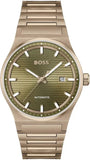 Buy Shop Hugo Boss Candor Automatic Olive Green Dial Brown Steel Strap Watch for Men - 1514184 USA Online