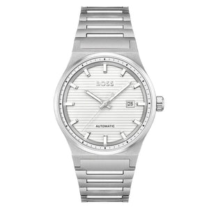 Buy Shop Hugo Boss Candor Automatic White Dial Silver Steel Strap Watch for Men - 1514186 USA Online