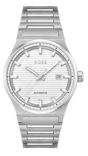 Buy Shop Hugo Boss Candor Automatic White Dial Silver Steel Strap Watch for Men - 1514186 USA Online