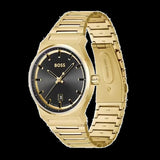 Buy Shop Hugo Boss Candor Black Dial Gold Steel Strap Watch for Men - 1514077 USA Online