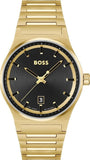 Buy Shop Hugo Boss Candor Black Dial Gold Steel Strap Watch for Men - 1514077 USA Online