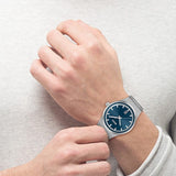 Buy Shop Hugo Boss Candor Blue Dial Silver Steel Strap Watch for Men - 1514076 USA Online