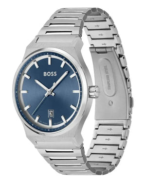 Buy Shop Hugo Boss Candor Blue Dial Silver Steel Strap Watch for Men - 1514076 USA Online