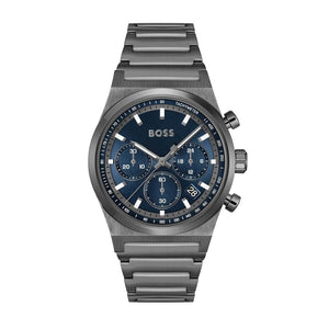 Buy Shop Hugo Boss Candor Chronograph Blue Dial Grey Steel Strap Watch for Men - 1514223 USA Online