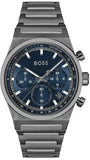 Buy Shop Hugo Boss Candor Chronograph Blue Dial Grey Steel Strap Watch for Men - 1514223 USA Online
