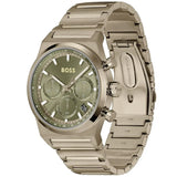 Buy Shop Hugo Boss Candor Chronograph Green Dial Brown Steel Strap Watch for Men - 1514222 USA Online