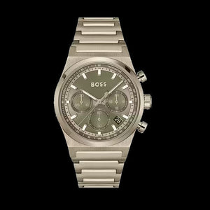 Buy Shop Hugo Boss Candor Chronograph Green Dial Brown Steel Strap Watch for Men - 1514222 USA Online