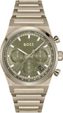 Buy Shop Hugo Boss Candor Chronograph Green Dial Brown Steel Strap Watch for Men - 1514222 USA Online