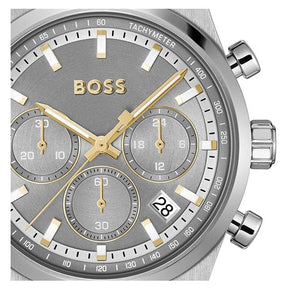 Buy Shop Hugo Boss Candor Chronograph Silver Dial Silver Steel Strap Watch for Men - 1514221 USA Online