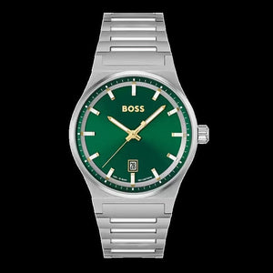 Buy Shop Hugo Boss Candor Green Dial Silver Steel Strap Watch for Men - 1514079 USA Online