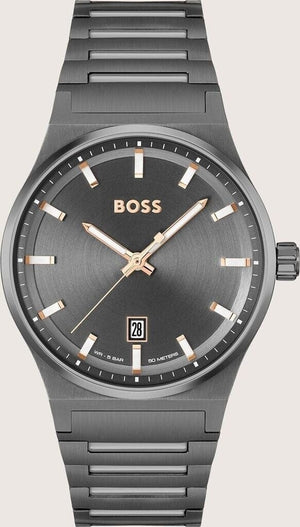 Buy Shop Hugo Boss Candor Grey Dial Grey Steel Strap Watch for Men - 1514078 USA Online